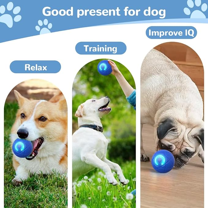 2025 New Dog Ball for Large Dogs, 2PCS Interactive Dog Ball Toy Vibrating Balls, Smart Shaking Pet Bounce Electric Balls Automatic Moving Pet Toy for All Dogs (A1+A2)