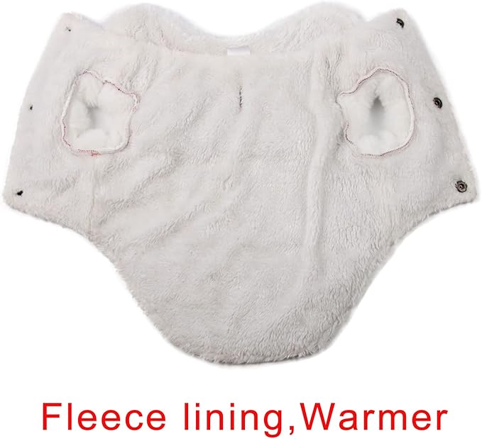 Shawl Design Fleece Lined Warm Dog Jacket for Puppy Winter Cold Weather,Soft Windproof Small Dog Coat,Pink XS