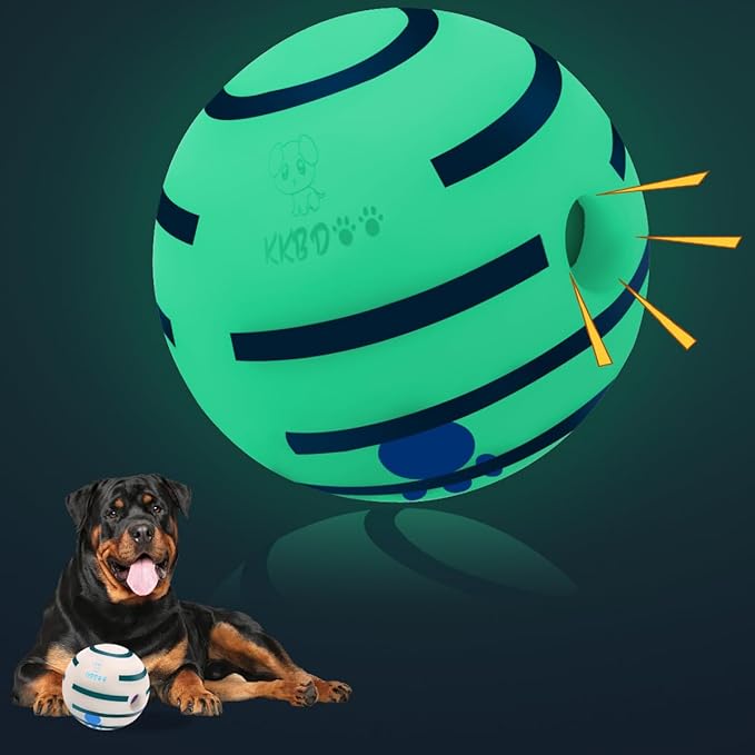 HYQ Glowing Small Dog Toys, Interactive Dog Toys Ball, Squeaky Dog Toys for Small Medium Large Dogs, Puppy Ball Dog Toys to Keep Them Busy (Glow Ball, 5.51 inch)