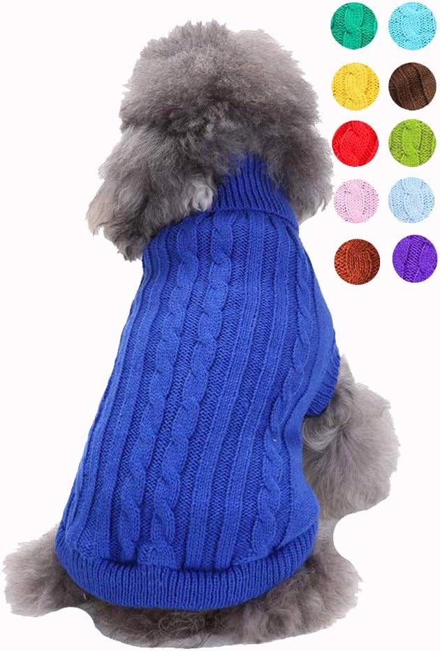 Dog Sweater, Warm Dog Sweaters for Small Dogs Medium Large Dogs, Cute Winter Classic Turtleneck Pet Sweater Cat Sweater Dog Clothes Coat Dog Christmas Sweaters for Girls Boys Dog Puppy Cat