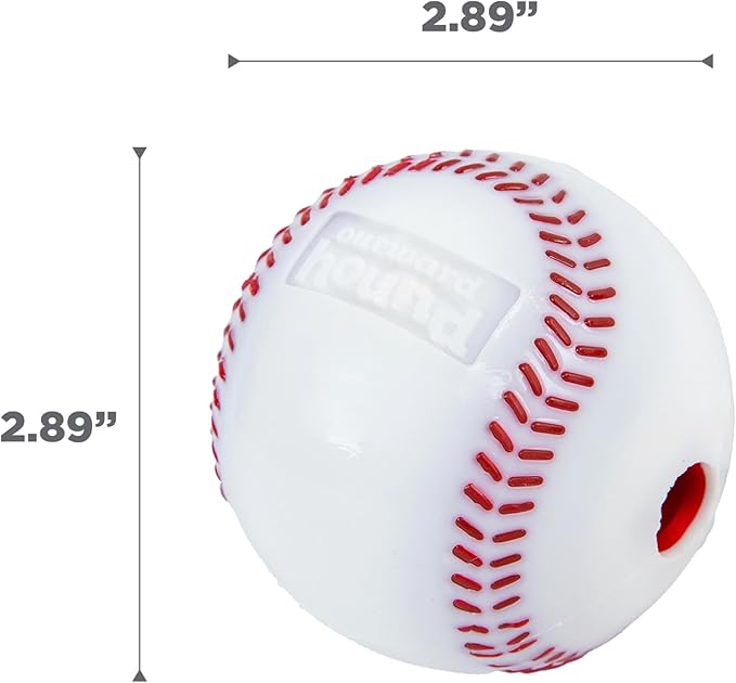 Outward Hound by Planet Dog Baseball, Durable Treat-Dispensing Dog Ball, Interactive Fetch Toy, Orbee-Tuff, Mint Scented, BPA-Free, for Indoor & Outdoor Play, White