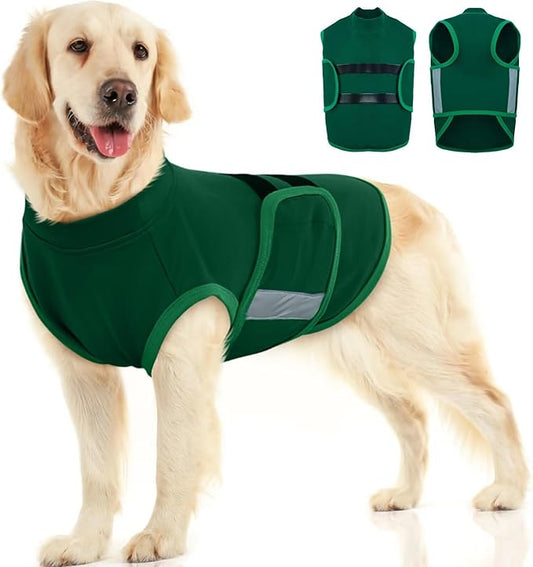MIGOHI Breathable Dog Anxiety Calming Vest,Dog Firework Anxiety Relief Vest,Dogs Stress and Anxiety Relief Coat,Anxiety Vest for Large Dogs,XL,Green