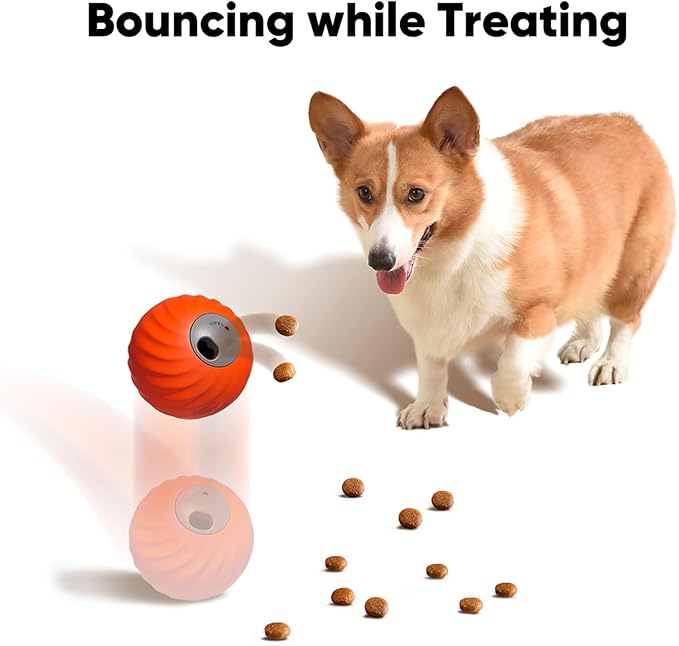 Interactive Dog Toys, Zoomie 2.0 Buddy, Treat Dispensing Dog Puzzle Toy, Dog Treat Ball, Durable Motion Activated Moving Dog Toy for Puppy Small Medium Large Dogs, USB Rechargeable
