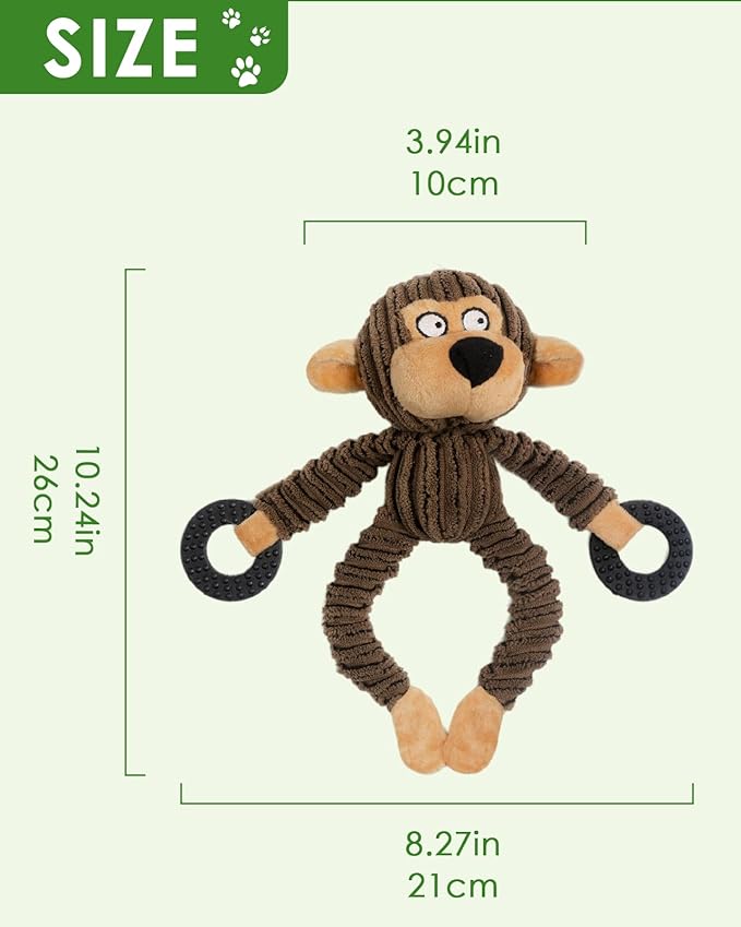 HGB Squeaky Dog Toys, Plush Dog Chew Toys for Puppy Teething, Pet Training and Entertaining, Cute Interactive Dog Toys for Small and Medium Dogs