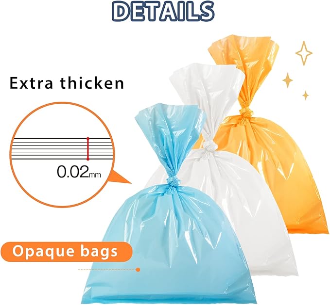 Odor Sealing Waste Disposal Bags L/120 Count Cat Litter Bags Unscented Cat poop bags Large Capacity Diaper Disposal or Pet Waste Bags[Color:White]