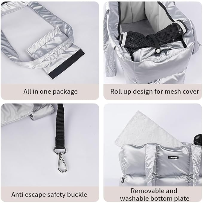 Small Dog Carrier Purse & Cat Tote Bag, Soft-Sided Handbag with Safety Strap, Breathable Mesh, Comfort Carry & Plush Cotton Interior, Lightweight Pet Travel Carrier for Daily Adventures (Pink)