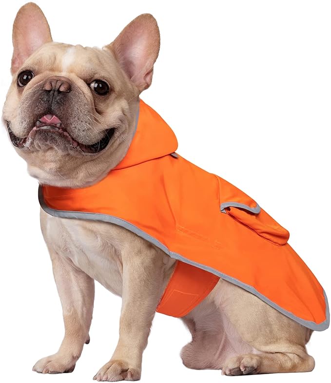 HDE Reversible Dog Raincoat Hooded Slicker Poncho Rain Coat Jacket for Small Medium Large Dogs Camo Orange - S