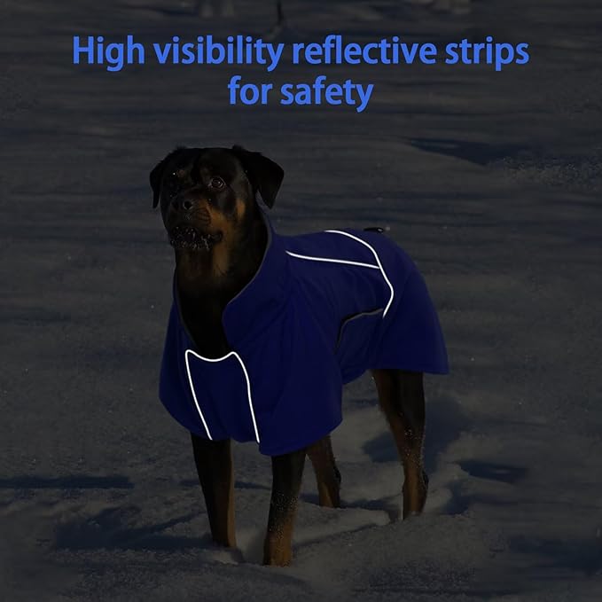 MIGOHI Dog Waterproof Jacket,Medium Dog Coat,Warm Dog Fleece Jacket for Hiking Camping,Fleece Vest for Dogs,Schnauzer,Jack Russell Terrier,French Bulldog,Winter Jackets for Medium Boys Girls,M,Blue