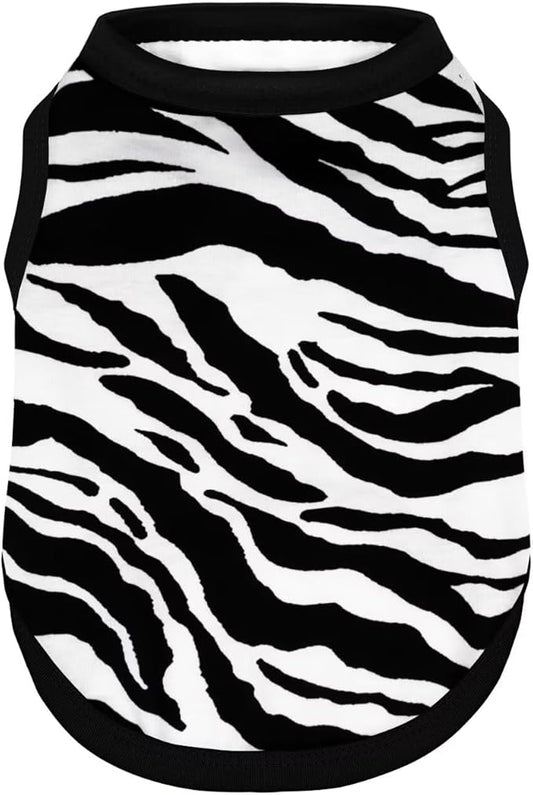 Adorable Zebra Print Dog Shirts – Lightweight, Cozy Outfit for Small to Medium Dogs, Soft & Snuggly Pet Wear for Everyday Comfort and Cuteness.Black 3XL