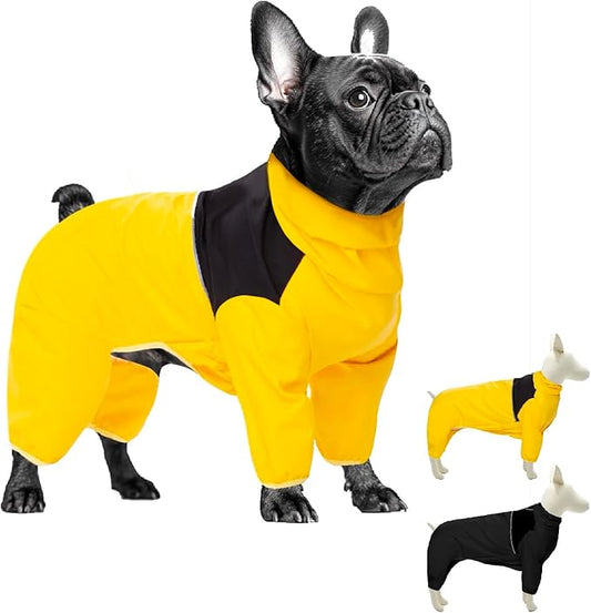 Dog Raincoat,Waterproof Windproof Rain Jacket,All-Weather Jacket,for Small Medium Large Extra Large Dogs (Yellow, Small)