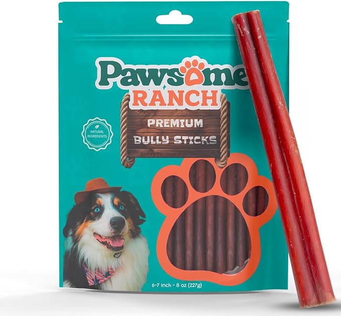 Bully Sticks 6–7" — 8 oz | Natural Single-Ingredient, Long-Lasting Dog Chews; Dental Support Treats for Small, Medium & Large Dogs