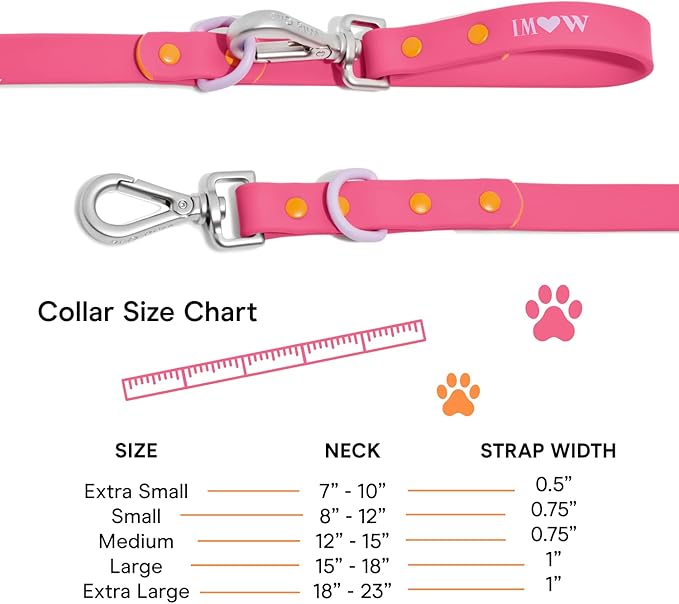 Wild One Dog Collar, Easy-Clean, All Weather Flex-Poly Strap with Metal, Durable, Dirt and Odor Resistant (Cosmopolitan, XL)
