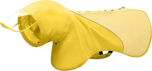Slip-On Dog Rain Poncho, Quick & Easy to Wear Dog Raincoat, Unrestricted, Super Lightweight, and Waterproof Rain Jacket for All Breeds, Adjustable and Reflective (Yellow, 3XL)