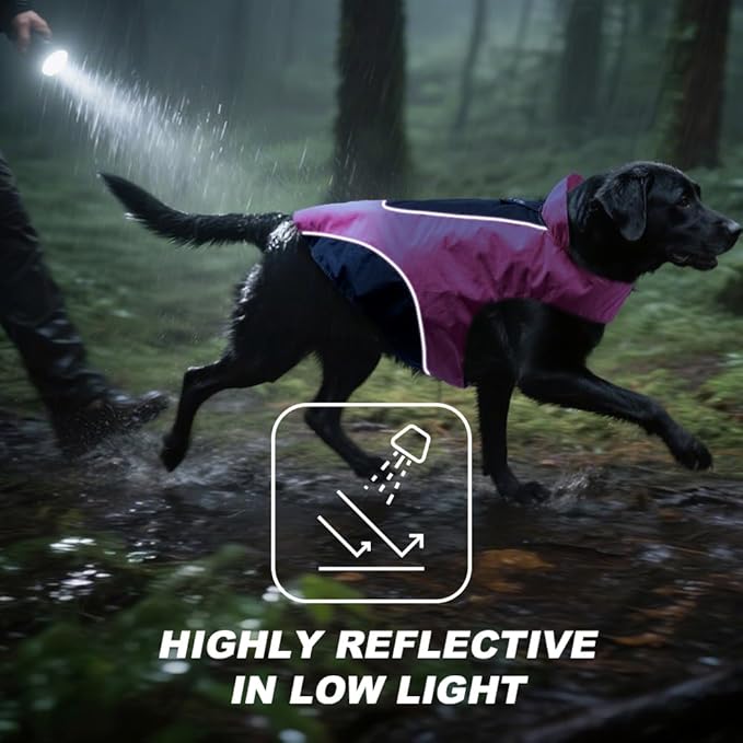 TSPRO Premium Dog Raincoat, Waterproof for Small & Medium Dogs, Reflective for Daily Walks/Outdoor Trips, Easy-Adjust Hook & Loop, Leash Hole (Yellow/Black, L)
