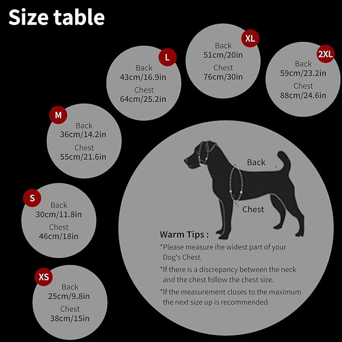 Warm Winter Coat, Waterproof Windproof Jacket, Reflective Adjustable Black Pet Vest with Harness, Thick Polar Fleece Lining Cozy Apparel for Small Medium Dogs & Cats