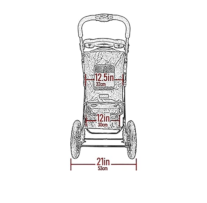 Pet Gear No-Zip NV Pet Stroller for Cats/Dogs, Zipperless Entry, Easy One-Hand Fold, Gel-Filled Tires, Plush Pad + Weather Cover Included, Peony