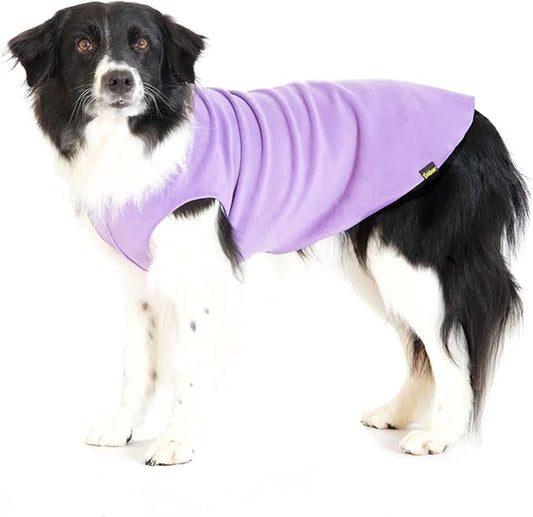 Goldpaw Stretchy Fleece Jacket for Small Dogs - Super Soft, Warm Dog Sweater - Pet Sweater Vest for Fall and Winter - Canine Clothes Made in The USA - Machine Washable - Lavender - Size 6