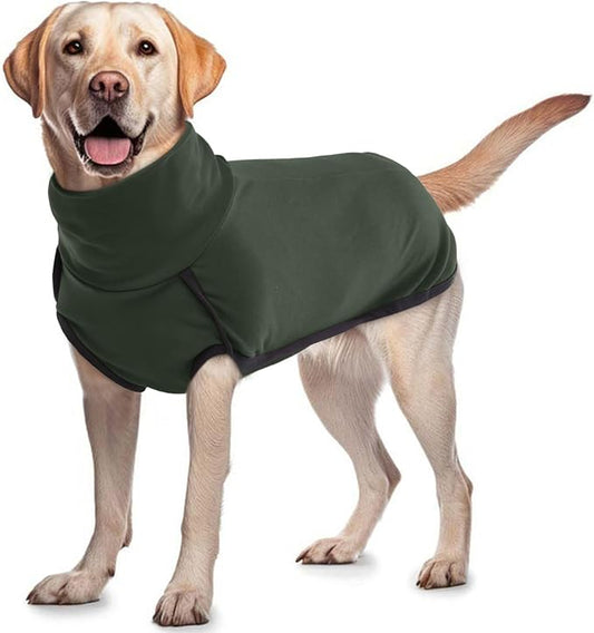ROZKITCH Dog Winter Coat Soft Pullover Pajamas, Pet Windproof Warm Cold Weather Jacket Vest Cozy Jumpsuit Apparel Outfit Clothes for Walking Hiking Travel Sleep Green M