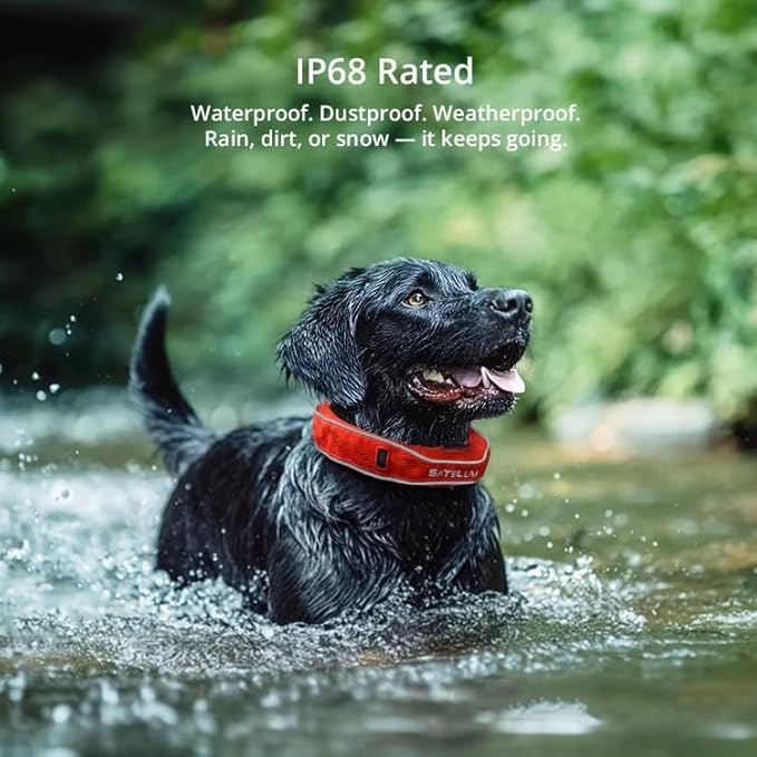 SATELLAI GPS Dog Collar, Red [Free 1-Year Membership] The Most Advanced Dog Wireless Fences with AI Analysis, Precise Position, 5-Day Battery, and IP68 Waterproof, Flexible Virtual Fencing for Dogs