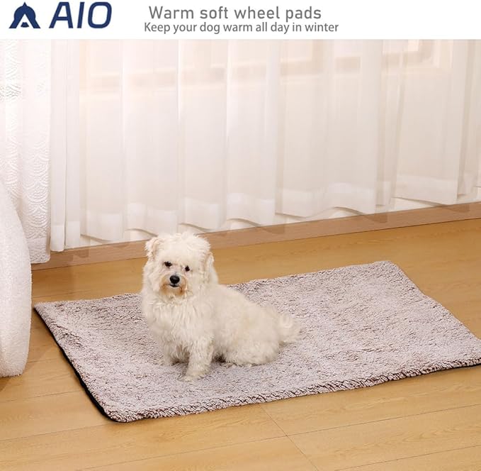 heated cat bed Self Warming Cat Bed Self Heating Cat Dog Mat Advanced Extra Warm Thermal Pet Pad for Indoor Outdoor Pets with Removable Cover Non-Slip Bottom Washable Non Electric Brown19.7*27.5inch