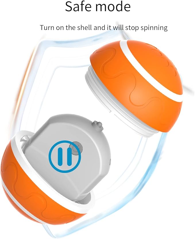 Dog Balls, Interactive Dog Toys, Smart Automatic Active Rolling Moving Ball for Medium/Large Dogs, Fun Dog Toys to Keep Pet Busy,Birthday Gifts,USB Rechargeable, Orange