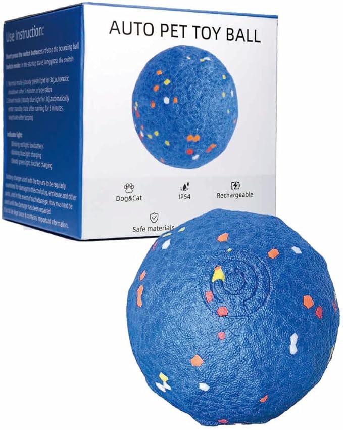 Dog Toys，Super Interactive Dog Ball，Automatic Play，Hands-Free Fun，Superior Material—E-TPU Material Safe and Non-tpxic，Lightweight and Silent， AUTO PET Toy Ball for Medium and Large Dogs