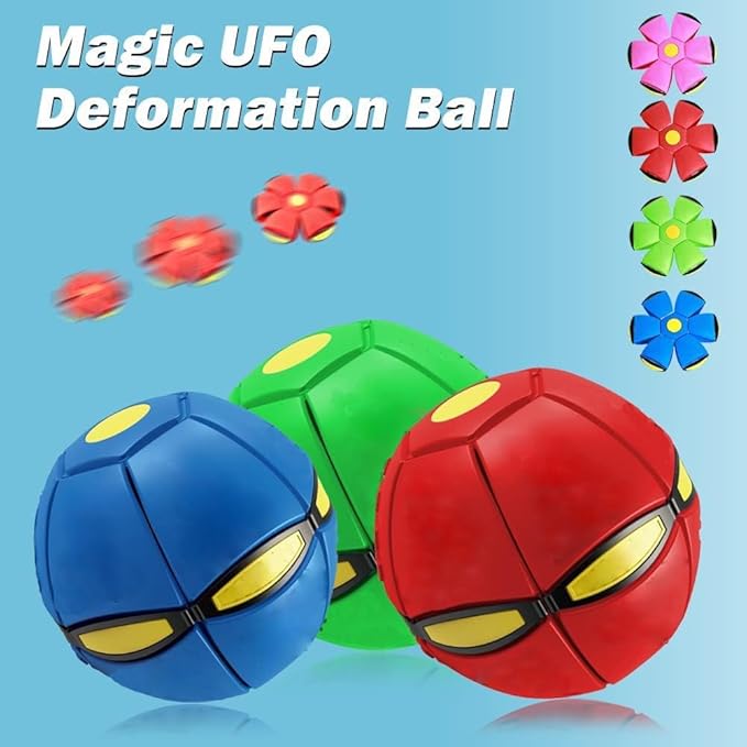UFO Stomp Magic Ball, Portable Pet Toy Flying Saucer Balls, Creative Doggy Disc Ball, Decompression Flying Flat Throw Dog Balls Toy for Childrens Kids Sports, Outdoor Games(Purple)