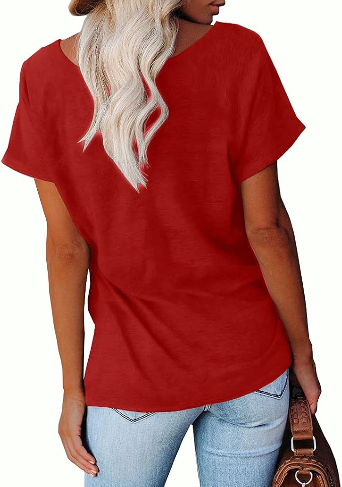 NIUBIA Women's T Shirts Summer Tops Simple Heart Graphic Shirts Sayings Short Sleeve Vacation Casual Blouse Thankful Tee