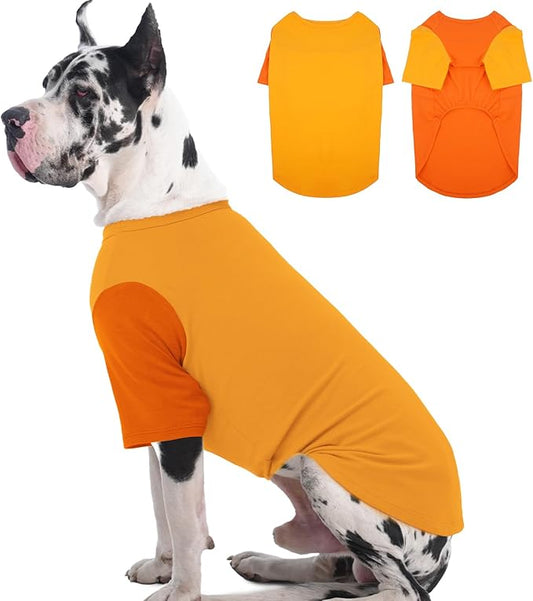 IKUPUKO 2 Pack Dog T-Shirts for Extra Large Dogs Soft Breathable Cotton Shirt Shedding Control Clothes for Great Dane, Summer Hot Weather Walking, Seaside, Park Play, XXXXXL