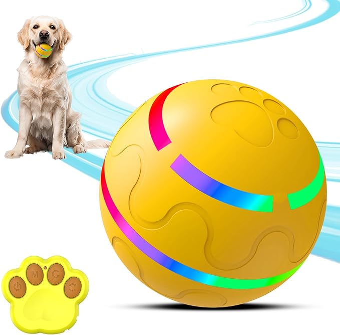 Interactive Dog Toy, Smart Interactive Dog Ball Remote Control, Automatic Moving, Bouncing, Vibrating Pet Toys for Medium Large Dogs, Safe Material, Rechargeable and Waterproof