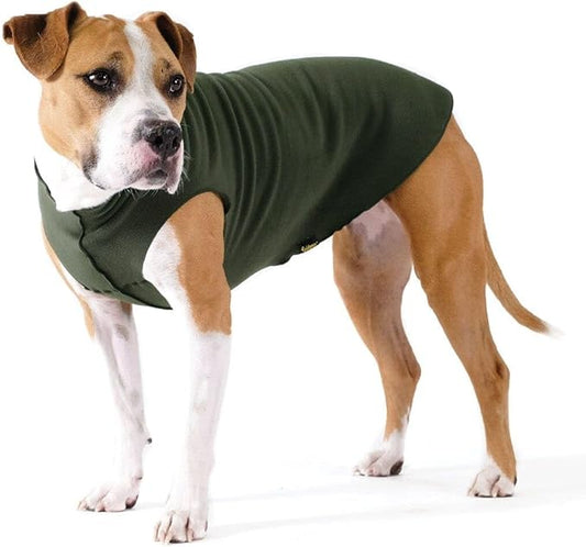 Goldpaw Stretchy Fleece Jacket for Small Dogs - Super Soft, Warm Dog Sweater - Pet Sweater Vest for Fall and Winter - Canine Clothes Made in The USA - Machine Washable - Hunter Green - Size 22