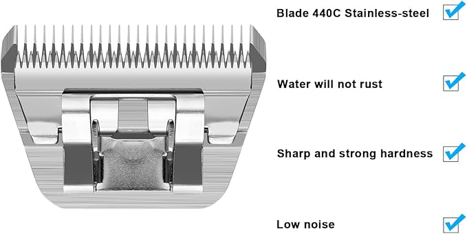7FW Dog Grooming Wide Blade,Detachable Pet Dog Grooming Blades,Compatible with Andis,Oster A5,Wahl km10 Clippers.Cutting Length 1/8 in(3.2mm)