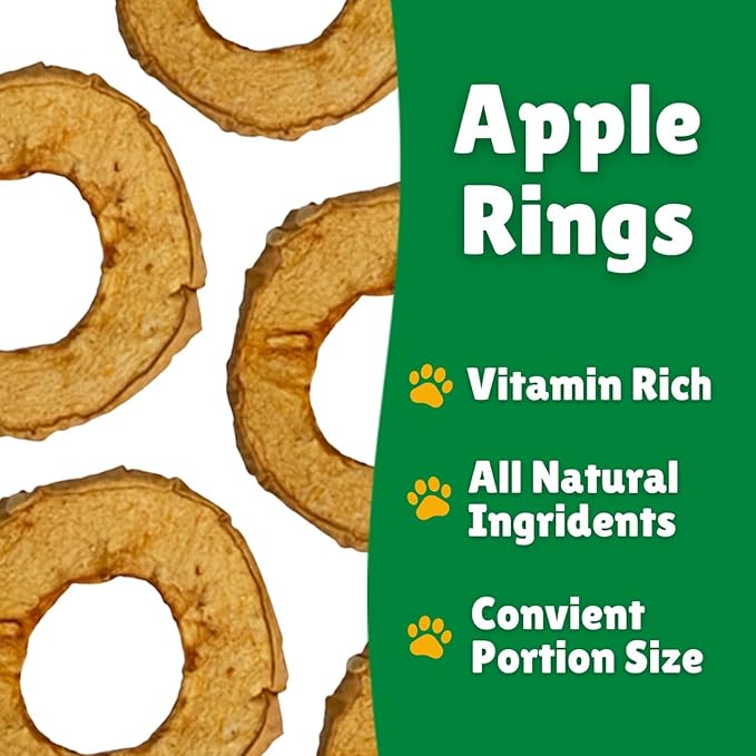 Lucky Premium Apple Rings – Thin, Crispy, All Natural Jerky Apple Treats for Dogs, Vegetarian Dog Treats with Real Fruit (12 oz)