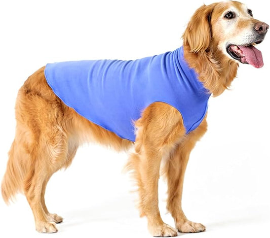 Goldpaw Stretchy Fleece Jacket for Small Dogs - Super Soft, Warm Dog Sweater - Pet Sweater Vest for Fall and Winter - Canine Clothes Made in The USA - Machine Washable - Cornflower Blue - Size 18