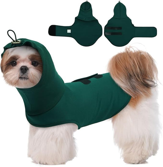 Anxiety Vest for Small Dogs-S,Breathable Anxiety Shirt for Strangers,Storm,Travel,Bichon Calming Wrapped Vest,Breathable Suitable for All-Seasons,Machine Washable(DarkGreen)