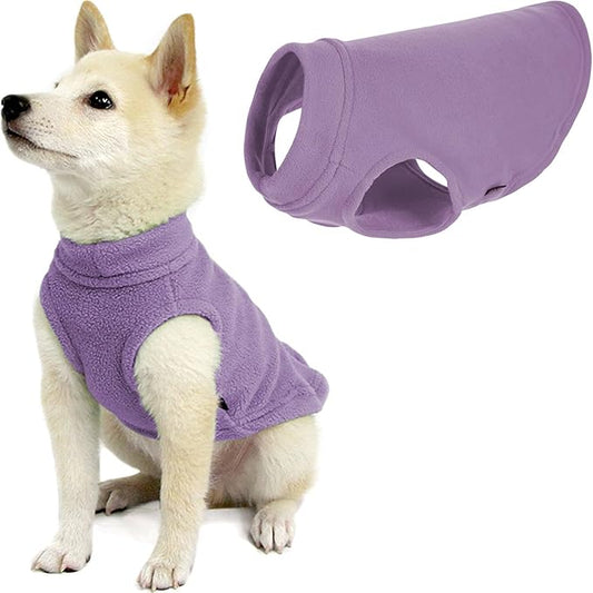 Gooby - Stretch Fleece Vest, Pullover Fleece Vest Jacket Sweater for Dogs, Lavender, Medium