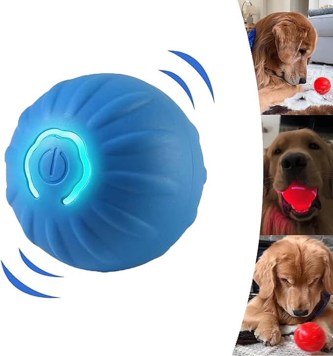Alizure Dog Ball, Dura Spin Smart Dog Ball, Automatic Rolling Balls for Dogs Interactive Dogs Toys for Aggressive Chewers (Blue)