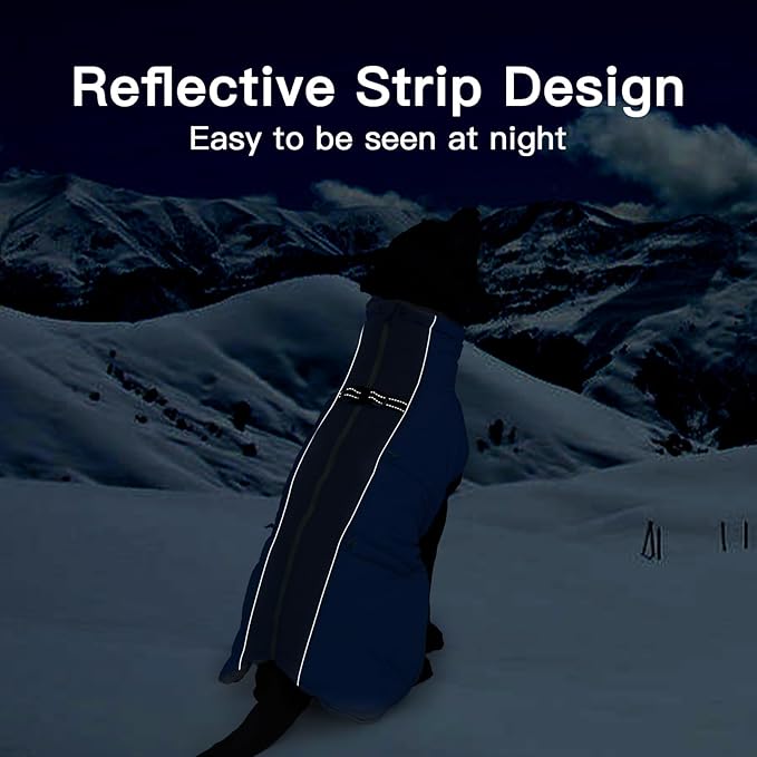 Small Dog Coat - Winter Jacket, Warm Zip Up Snowsuit, Reflective, Water-Resistant, Royal-Blue