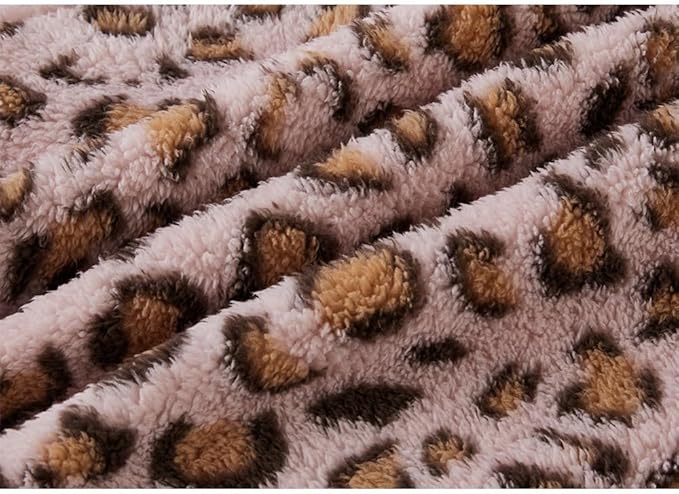 GreenJoy Leopard Print Dog Sweater – Stretchy Fleece Dog Turtleneck Sweatshirt for Puppies & Cats, Soft & Warm Pet Winter Clothes for Small, Medium & Large Dogs (Pink, Medium/Large)