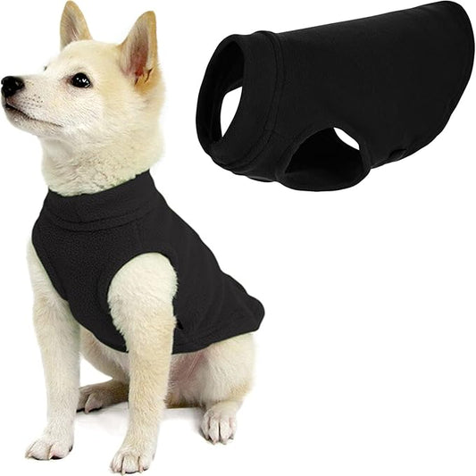Gooby - Stretch Fleece Vest, Pullover Fleece Vest Jacket Sweater for Dogs, Black, X-Small