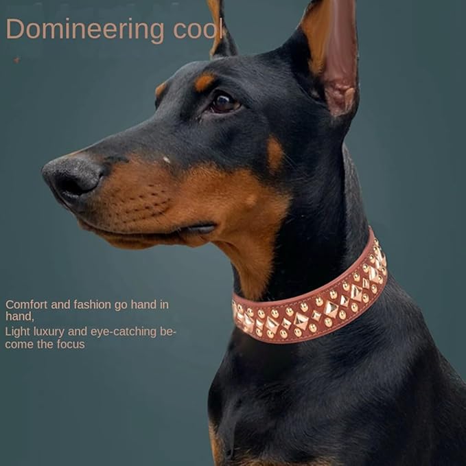 Spiked Dog Collar Soft Pu Leather Mushrooms Rivet Spike Studded Puppy Adjustable Pet Collars for Small Breeds (S, Red3)