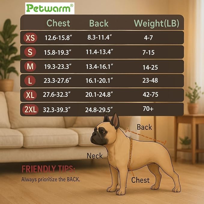 PetWarm Reversible Dog Winter Coat, Windproof Dog Puffer Vest, Soft Vest for Dogs with Hook-and-Loop Strap for Easy Dressing, Waterproof Coat for Dogs with Adjustable Fit, Green, XL