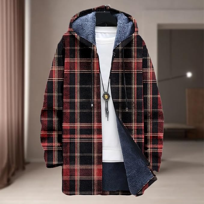 Oversized Full Zip Hoodie for Men Sherpa Fleece Lined Jacket with Hood Soft Warm Winter Coat with Pockets