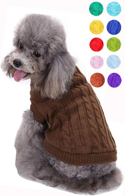 Dog Sweater, Warm Dog Sweaters for Small Dogs Medium Large Dogs, Cute Winter Classic Turtleneck Pet Sweater Cat Sweater Dog Clothes Coat Dog Christmas Sweaters for Girls Boys Dog Puppy Cat