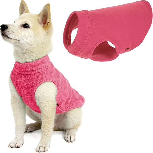 Gooby Stretch Fleece Vest Dog Sweater - Pink, Small - Warm Pullover Super Stretchy Fleece Dog Jacket for Small to Large Dogs