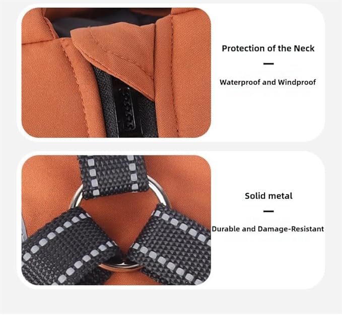 Warm Dog Coat Reflective Jacket, Waterproof Winter Coat for Dogs Turtleneck Dog Clothes for Cold Weather (Red, XL(Chest:18.9-20.4",Neck:(16.9"))