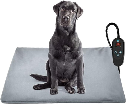 PETNF Pet Heating Pad Temperature Adjustment Anti-bite Puppy with Timer Cat Dog Heating Pad Indoor Waterproof Pet Warming Electric Heated Bed Mat Dog