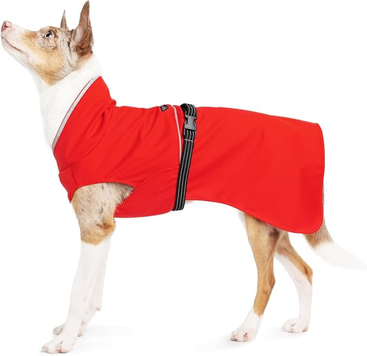 Goldpaw Rainpaw Waterproof Dog Raincoat - Durable Dog Rain Jacket for All Seasons - Easy to Wear, Adjustable, Premium Pet Outerwear - Made in The USA - Machine Washable - Red - Size 8