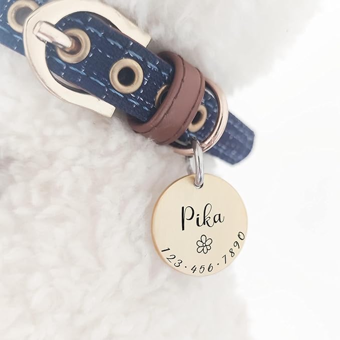 Cats Dogs ID Tags Personalized Lovely Symbols Pets Collar Name Accessories Simple Custom Engraved Products for Extra Small Four Legged Child Necklace Chain Anti-Lost Copper Brass Charm