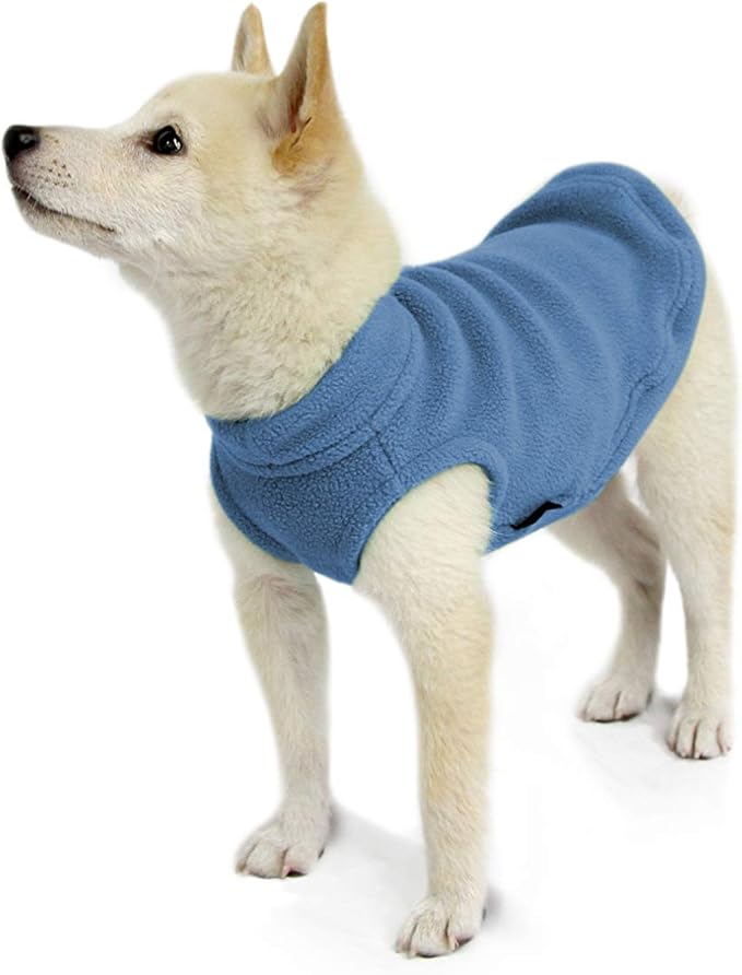 Gooby - Stretch Fleece Vest, Pullover Fleece Vest Jacket Sweater for Dogs, Steel Blue, Medium